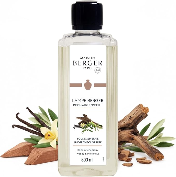 MAISON BERGER Lampe Berger Refill, 500 ml, Under The Olive Tree | Catalytic Lamp Fragrance Refill, Helps Neutralize Odors, ~80 h Fragrance Diffusion, Made in France