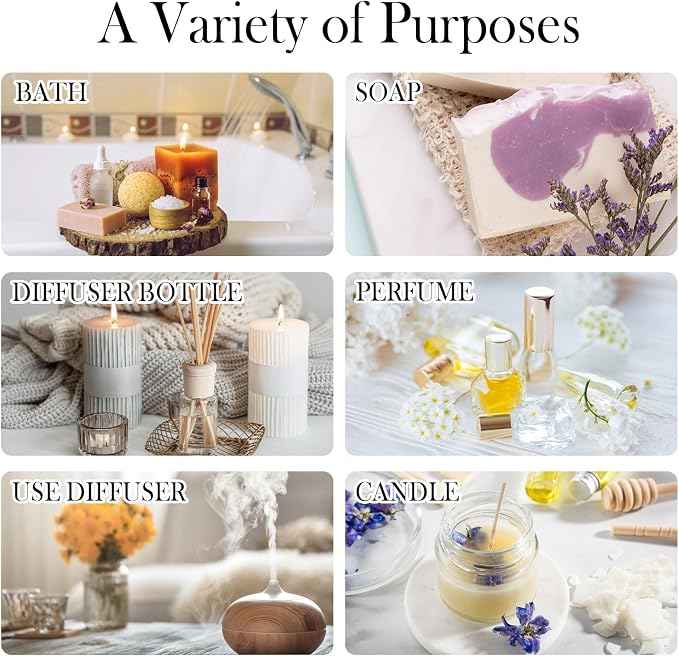 Fragrance Essential Oils Set, Essential Oils for Diffuser, for Home, Skin, Candle & Soap Making-Tea Tree, Lavender, Peppermint, Rose and More, with Gift Card for Friend, Teacher, Mom(20×5ml