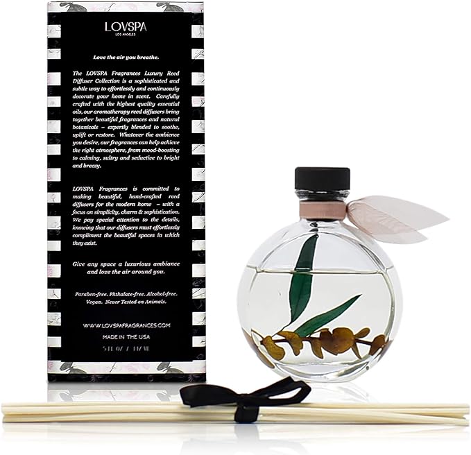 Reed Diffuser Set, Winter Woods Scented Oil Diffuser with Sticks, Home Fragrance Accessories for Bathroom Shelf Decor, Aroma Diffusers for Home or Office Desk, USA Made