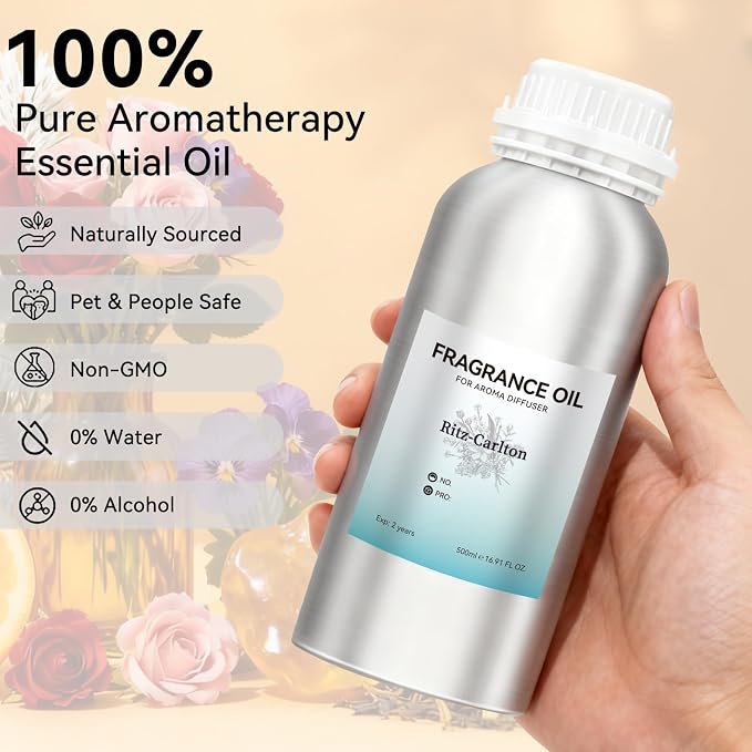 JEPEErbz Ritz Carlton Hotel Scent Essential Oil (500ml / 16.9oz), Essential Oil for Diffuser, Natural, Long-Lasting, Premium Fragrance Similar to Luxury Hotel Scent, Ideal for Home & Spa
