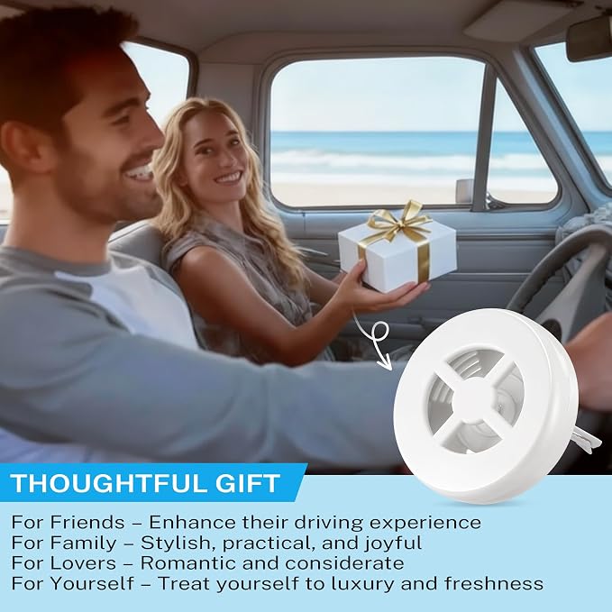 1 Pack Car Fragrance Holder Compatible with Bath & Body Works Refills (Not Included), Air Freshener Vent Clip or Visor Clip, Refillable Scent Holder, Easy to Open Car Diffuser (Classic White)