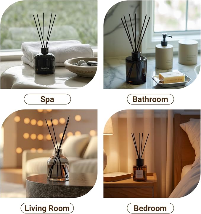 50pcs Black Refill Diffuser Sticks 12 inch x 4 mm Reed Diffuser for Home Fragrance Accessories Diffuser Oil Refill Office Decoration