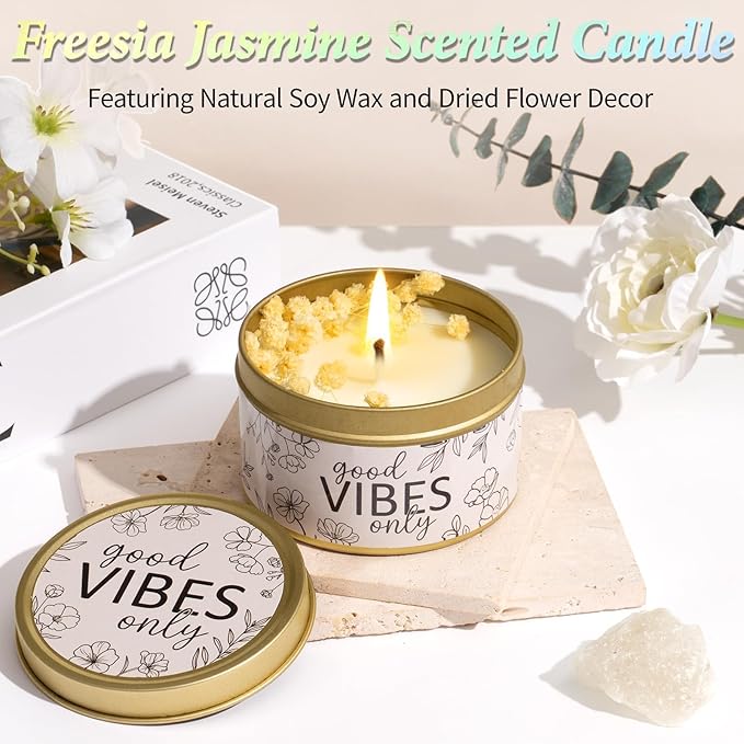 Spa Gifts for Women Bath Gift Set, Freesia & Jasmine Spa Gift Basket Home Bath Set Self Care Kit Care Package Thank You Birthday Mothers Day Easter Gifts for Women Her Mom Friend Sister Teen Girl Wife