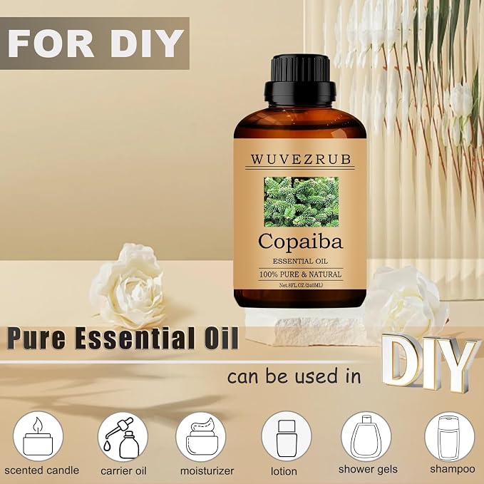 Copaiba Essential Oils, 240ML Pure and Natural Essential Oil for Aromatherapy Diffuser - Copaiba /8 Fl Oz