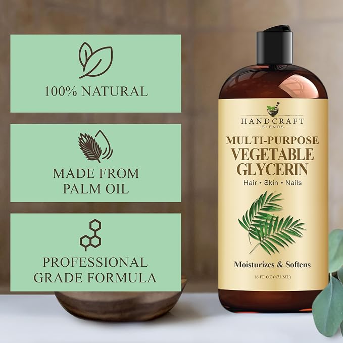 Handcraft Blends Vegetable Glycerin/Glycerine - for DIY Blends 16 Fl Oz - 100% Pure and Natural - Premium Grade Oil for Skin and Hair - Hair and Body - Massage