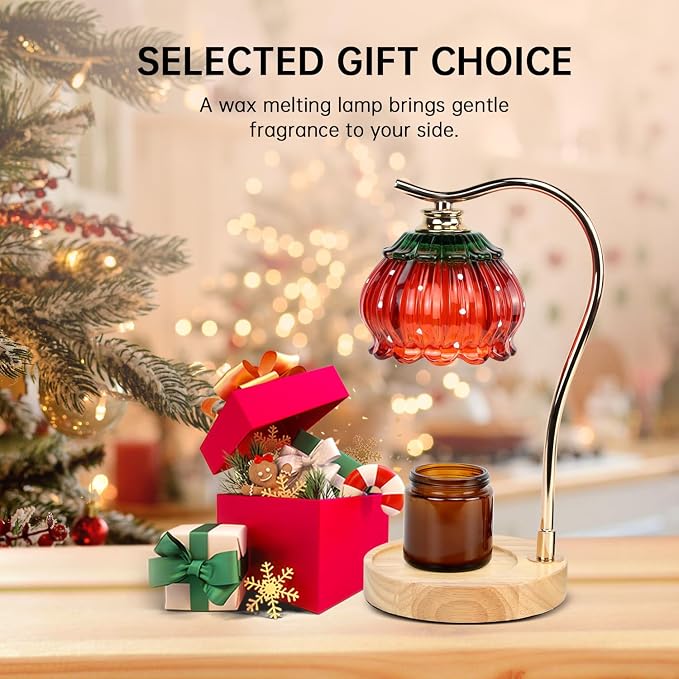 GEEZO Fragrance Candle Warmer Lamp，Electric Candle Warmer with Timer & Dimmer，Mom Christmas Birthday Gifts for Women, House Warming Gifts New Home Bedroom Decor