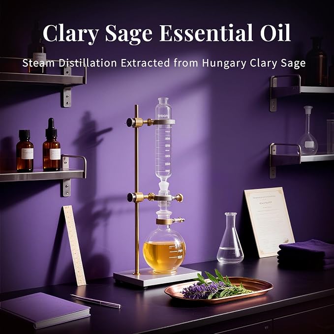 SU JUABA Clary Sage Oil Essential Oil 4 Fl Oz, for Anxiety Relief, Skin, Hair,Diffuser, Aromatherapy -118ml