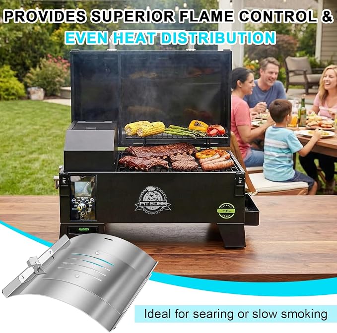 Flame Broiler Kit for Pit Boss 150 Tabletop Portable Pellet Grill Pro Series II Mahogany 150PPS Heat Deflector for Pit Boss Accessories, Replacement Parts for PB Tabletop