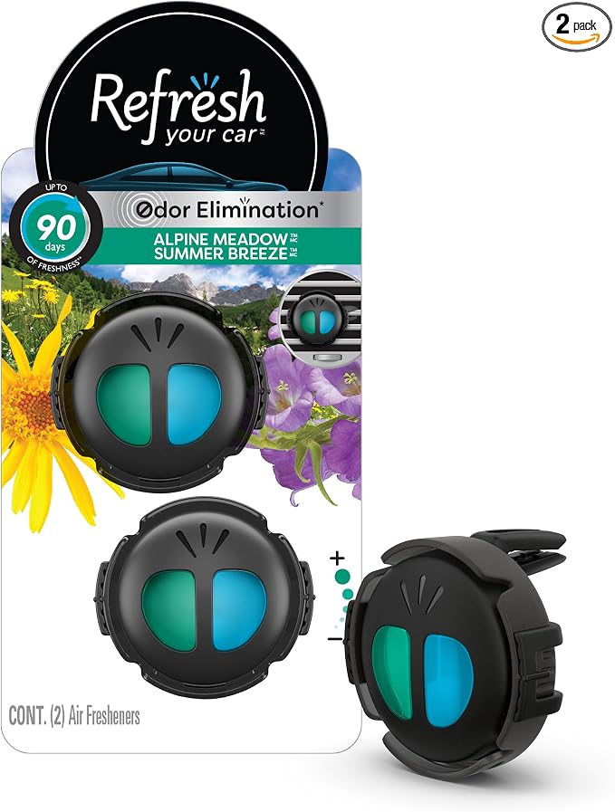 Refresh Your Car! Air Freshener (Alpine Meadow/Summer Breeze Scent, 2 Pack)