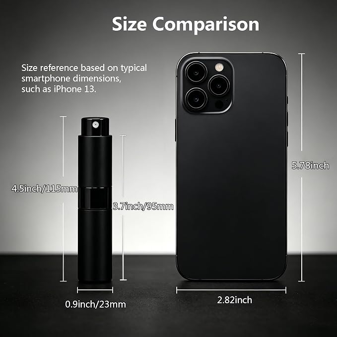 8ML Refillable Travel Perfume Atomizer, Leak Proof Empty Cologne Spray Bottle, Portable Sprayer Travel Essentials for Men Women, 5-Pack