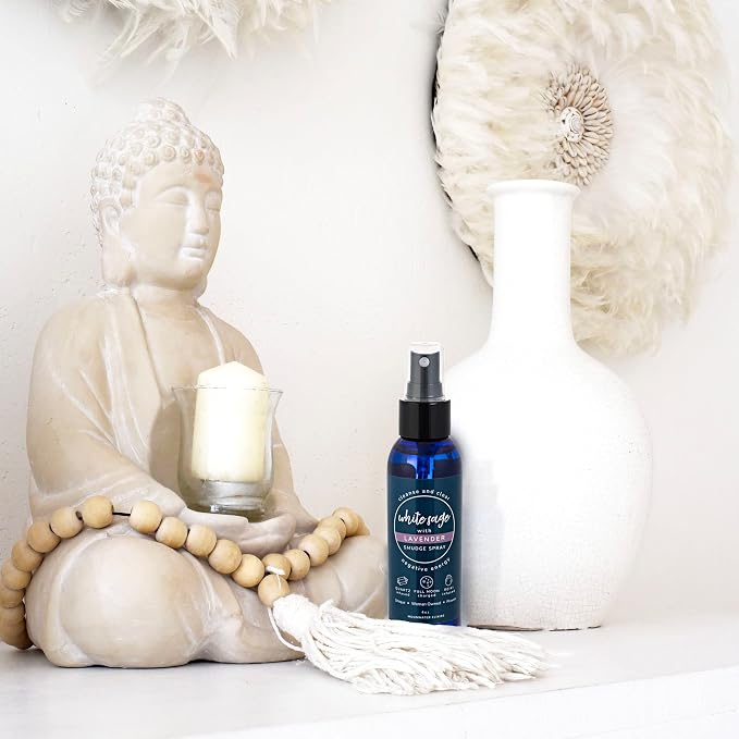 White Sage Smudge Spray for Spiritual Cleansing & Aura Protection, Sage & Lavender Smudging Spray - Cleansing Negative Energy & Protection, Moonwater Elixirs Aromatherapy Room Mist 2X 4oz