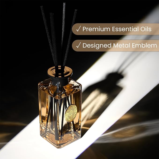 M&SENSE 10.14 oz Large Reed Diffuser Set | Fresh Grapefruit Scent Home Oil Diffuser with Sticks |Hotel Collection Non-Toxic Essential Oil |for Bedroom Bathroom Living Room