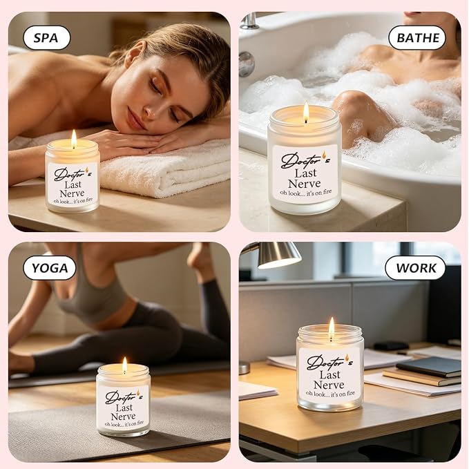 Doctor Gifts for Women Thank You Appreciation Doctor Day Birthday Retirement Gift for Physician Medical Woman Friends Family Sisters Novelty Lavender Scented Soy Candle Gift
