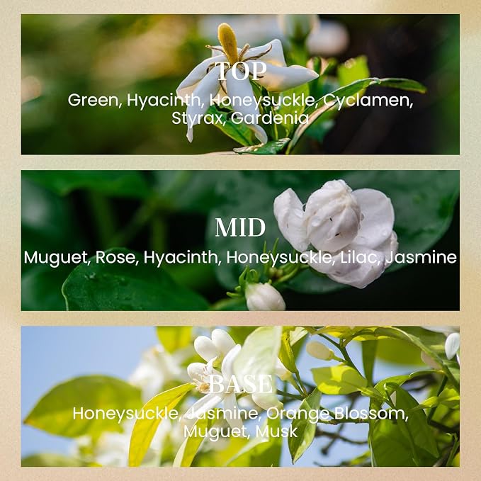 M&SENSE White Gardenia Candles for Home Scented, 2 Wick 12.7oz Soy Wax Candles 70 Hours Long Burning, Non Toxic Candles Gift for Stress Relief, Meditation, Yoga