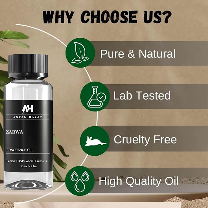 Hotel Scents Diffuser Oil Zarwa 120ml – Aventus Inspired Scent – Luxury Essential Oil for Diffuser – Lemon, Cedarwood, Patchouli – Home Hotel Aroma Oil – Waterless & Ultrasonic Diffuser Refill