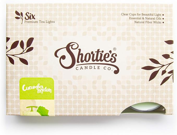 Cucumber Melon Premium Tealight Candles - 6 Green Highly Scented Tea Lights - Beautiful Candlelight - Made in the USA - Fresh & Clean Collection