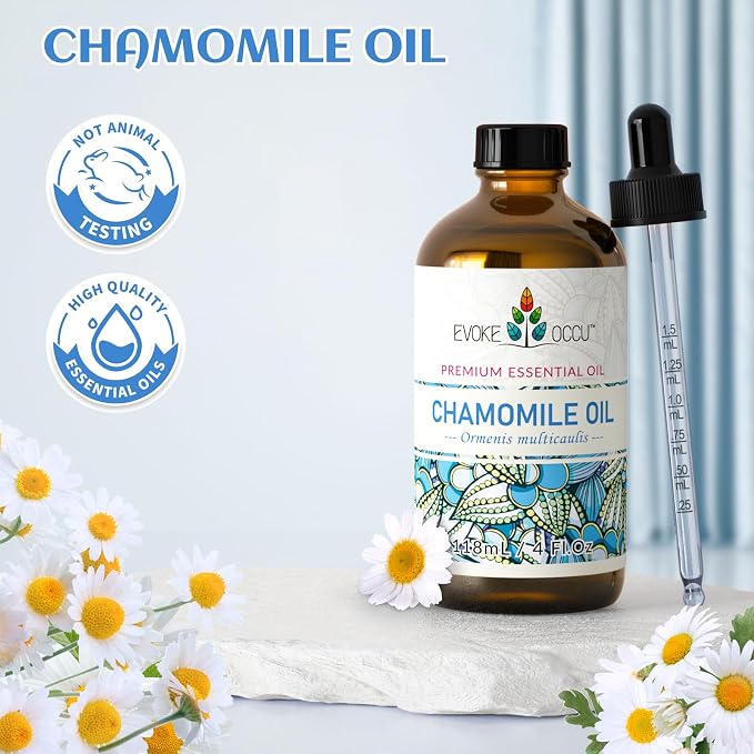 EVOKE OCCU Chamomile Essential Oil for Skin Hair Diffuser Candle Soap Making - 4 FL Oz