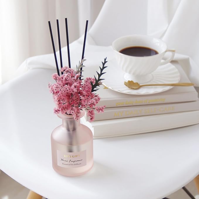 Reed Diffuser Set, Scent Diffuser with Sticks, Home Fragrance, Reed Diffuser for Bathroom, Shelf Decor, 4.06oz Jasmine Rose