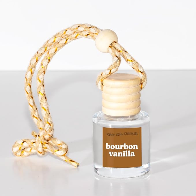 COOLGIRLCANDLES Bourbon Vanilla Car Air Hanging Fragrance Oil Diffuser Car Air Freshener Diffuser for Essential Oils, Scents Aromatherapy Automobile Diffuser, Long Lasting Car Diffuser Bottle