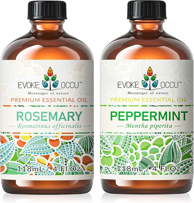 Rosemary Essential Oil Peppermint Essential Oil 4 Oz, Pure Rosemary Oil for Hair Skin Home Diffuser- 4 FL Oz