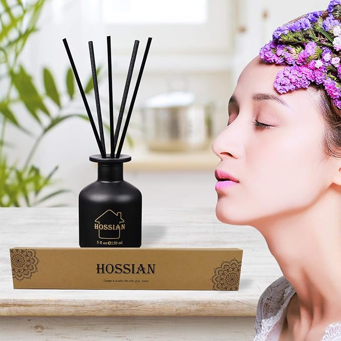 HOSSIAN Reed Diffuser Sticks,-70PCS Black Fibre Reed Diffuser Sticks-Thick Reeds Sticks - Fibre Reeds for Diffusers(Black 12 Inch x 3mm)