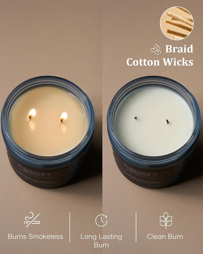 M&SENSE Summer's Night Home Scented Candles, 11.6oz Natural Organic Soy Wax, 70 Hours Long Burning, Non Toxic Aromatherapy Candle, Highly Men Scented for Bathroom Bedroom, Romantic Smelling for Men
