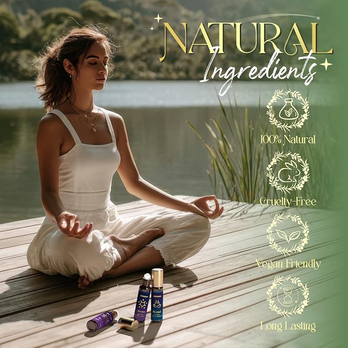 ARVIDSSON Essential Oils Roll On Set, Natural Self Care Essential Oil Blends Gift for Women - Sweet Dream, Unwind, Breahte, Balance, Focus, Happy, Aromatherapy Oil Roller for Body, Massage