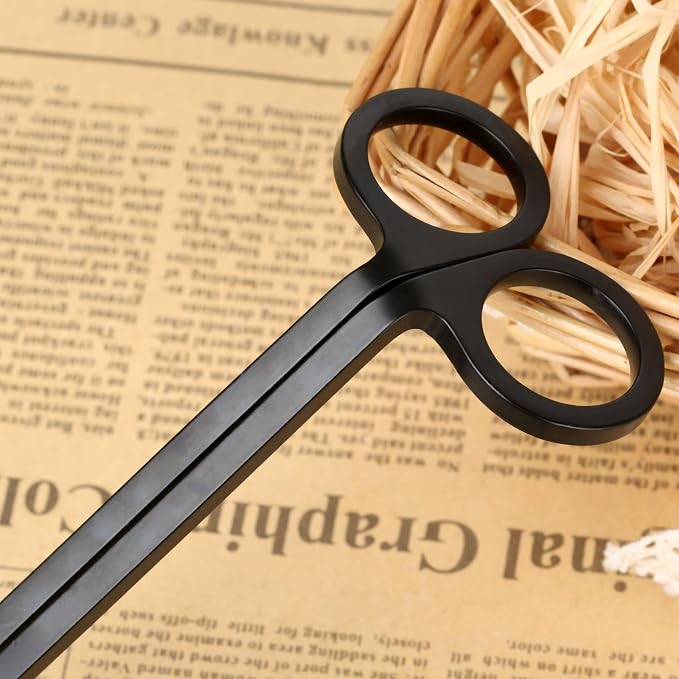 MUXSAM Candle Wick Trimmer, Wick Cutter, Steel Candle Scissor, Wick Clipper, Candle Shear Candle Care Tool for Scented Candle Lovers Gifts, Safely Remove Cut Wick Reduce Soot, Black