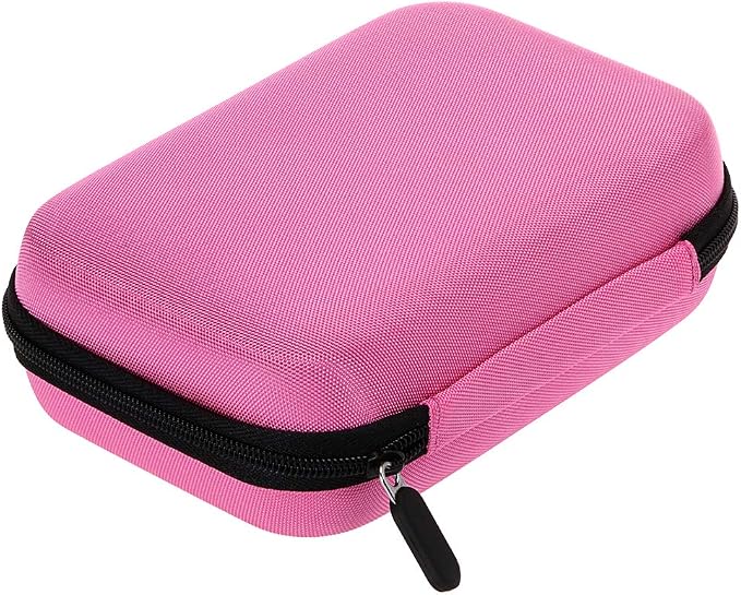 Hipiwe Hard Shell Essential Oil Carrying Case Holds 12 Bottles (Can hold 5ml, 10ml, &10ml Rollers) Travel Size Essential Oils Bag Organizer (Pink)