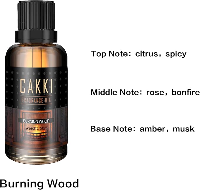 Essential Oils for Diffusers for Home, Scent-Burning Wood, Single Large Size 50ml, Cakki Fragrance Oils, for Candle Making, for Soap Making, Diffuser Oil Scents