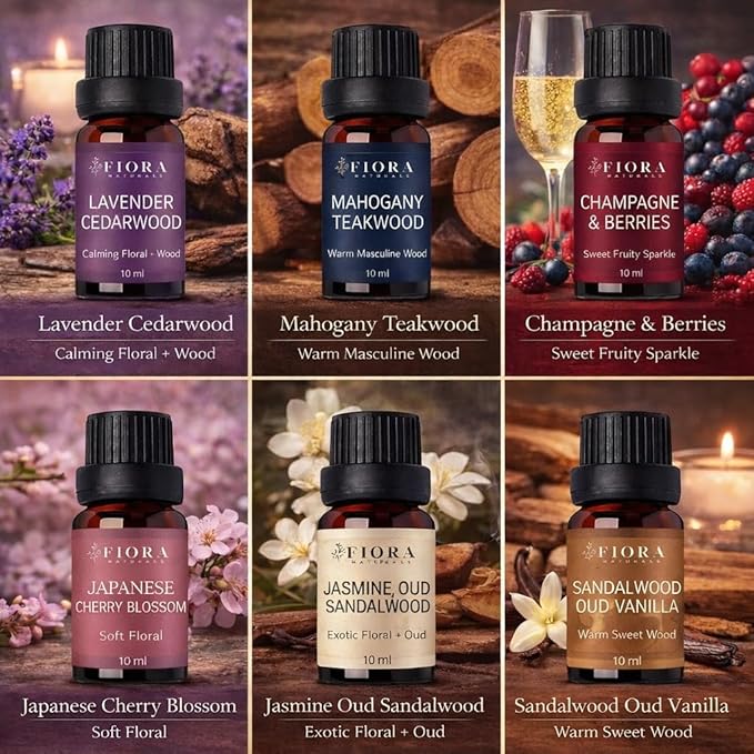 Premium Fragrance Oil Set – Highly Concentrated Scented Oils for Candle Making, Soap, Wax Melts & Home Fragrance, Long Lasting Aroma Oils Gift Set for Diffusers & DIY, Aromatherapy Selfcare Gift