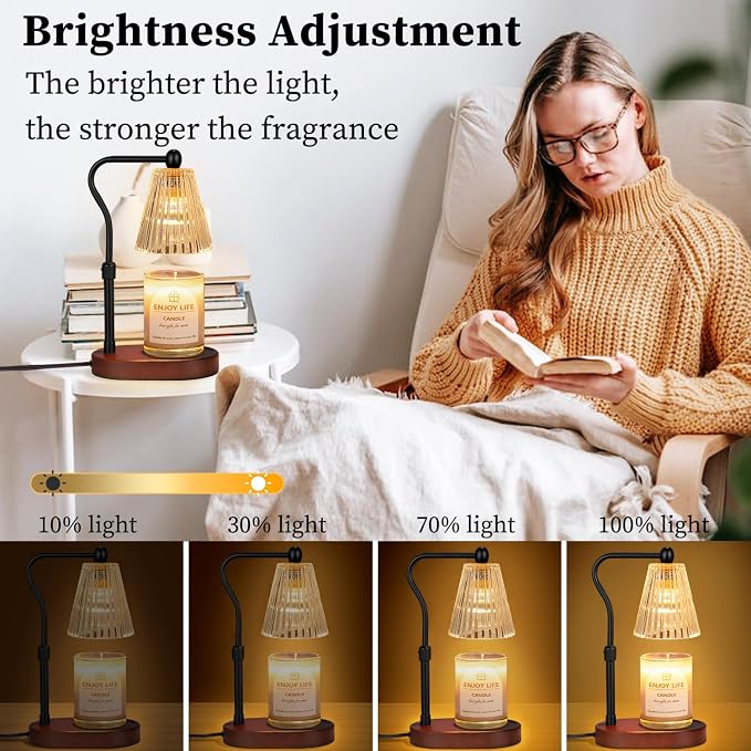 seenlast Candle Warmer Lamp with Timer Dimmer Adjustable Height,Mothers Day Gifts,Electric Wax Warmer Vintage Home Decor for Scented Jar Candles,Birthday Gifts for Women
