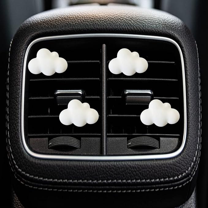 4 Pcs Cloud Air Vent Clips, Cute Cloud Car Air Fresheners Vents Clips Funny Automobile Diffuser Vent Clips Car Interior Decor Charm Cute Automobile Accessories Decoration for Women