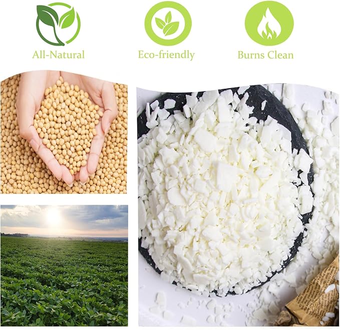 DINGPAI Natural Soy Wax for Candle Making, 2lb Organic Soy Wax Flakes, Premium Soy Candle Wax for Candle Making Supplies, Pure Candle Wax from Farm, No Harmless, Additives