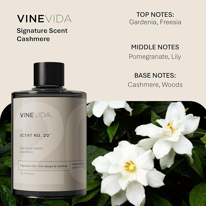 VINEVIDA [16oz] Cashmere Fragrance Oil for Candle Making and Soap Making - Premium Candle Scents for Soy Candles