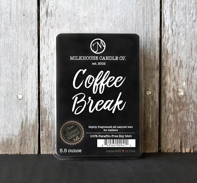 Milkhouse Candle Company Coffee Break Soy Wax Melts - Fresh Brewed Coffee | Roasted Beans | Sweet Cream Scented - 5.5 oz, Hand-Poured, Made in the USA