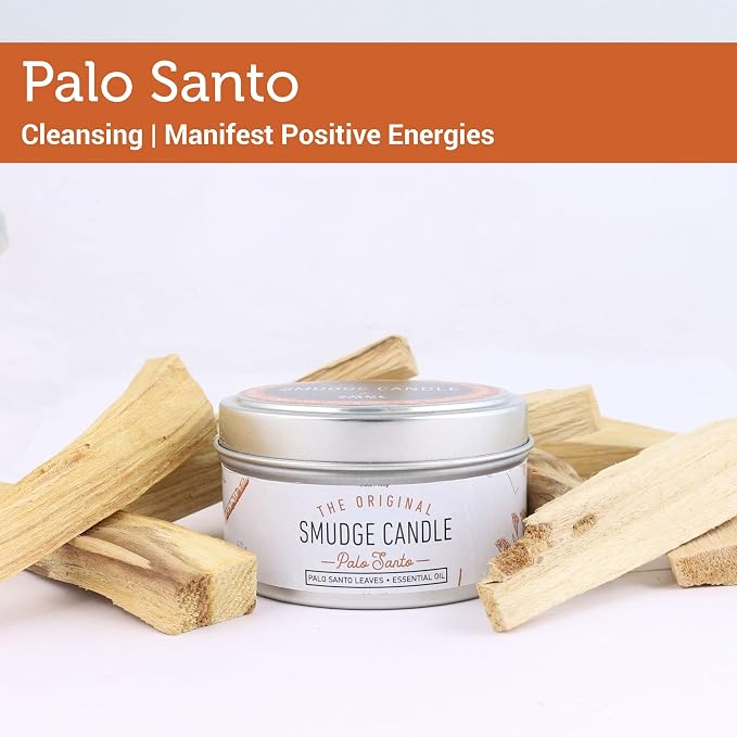 SOUL STICKS Smudge Candle for Cleansing House, Meditation, Chakra Healing, Aromatherapy | 3.5 Ounce Smudge Candle for Spiritual Cleansing (Palo Santo)