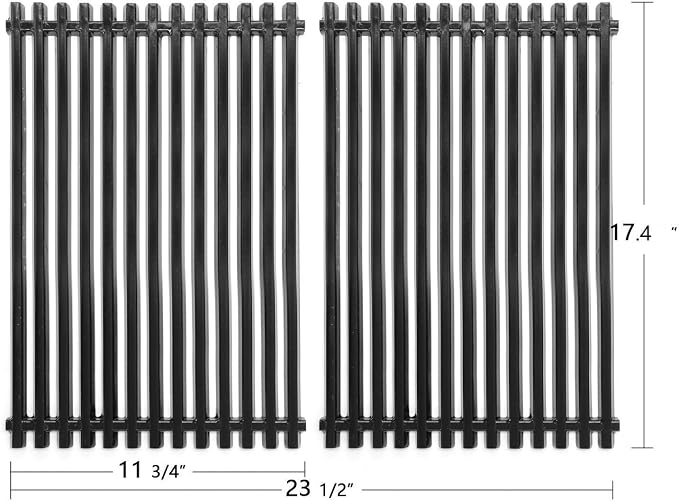 Hongso Replacement Parts for Weber Genesis Silver B & C, Genesis Gold B/C, Spirit E310 E320 700 Grills with Side Mounted Control, 17.4" Grill Grates 7525, 22.5" Flavorizer Bars 7536, Burner Tube Kit