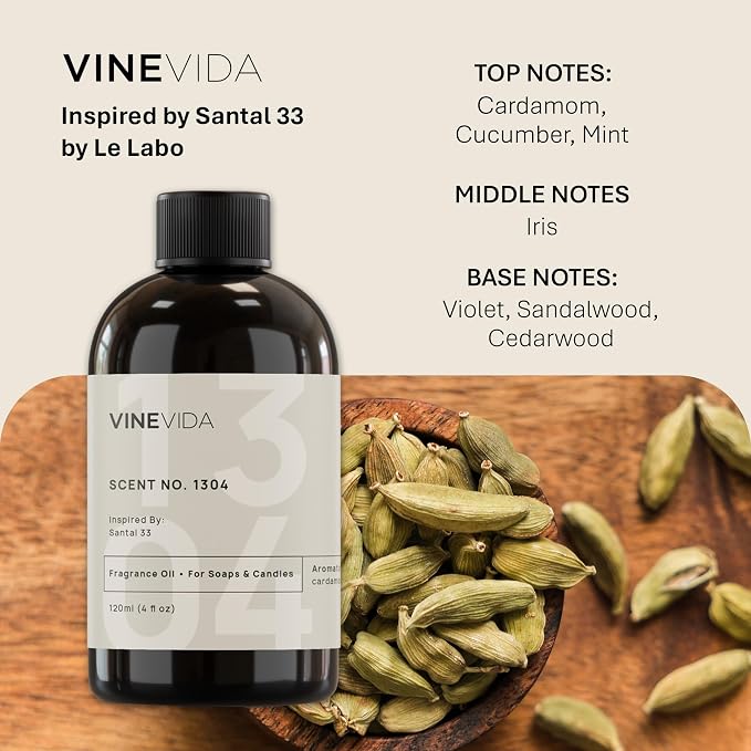 VINEVIDA 32oz Scent No.1304 Fragrance Oil for Candle and Soap Making - Natural USA Made Candle Scents