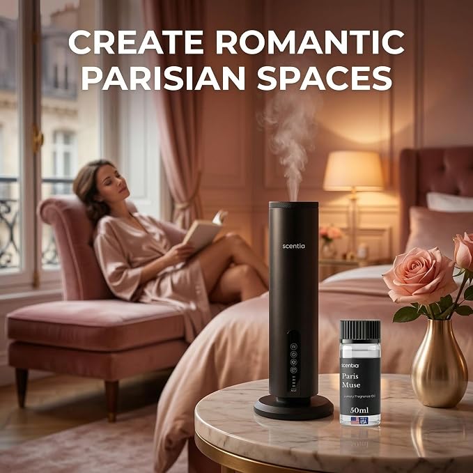 Scentia Paris Muse Hotel Scent Diffuser Oil – Luxury Fragrance Inspired by Hotel Costes Paris – 50 mL – Rose, Sandalwood & Clove Essential Oil Blend for Home, Office & Aromatherapy Diffusers