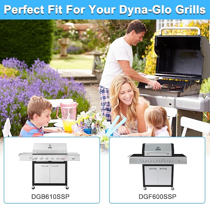 Grill Replacement Parts for Dyna Glo DGB610SSP DGF600SSP, Grease Tray Drip Pan & Heat Tents for Dyna Glo DGB610SSP 6 Burner Grill