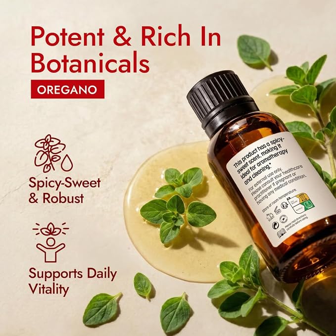 H'ana Oregano Oil - 1.02 Fl Oz Oregano Essential Oil for Hair, Skin, Diffuser, Aromatherapy & DIY