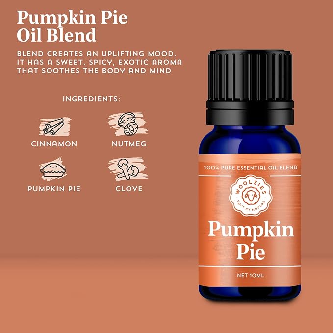 Woolzies Harvest Party Autumn Essential Oil Set of 3 Includes Spiced Cider, Pumpkin Pie, Honey Apple, Essentail Oil Blend