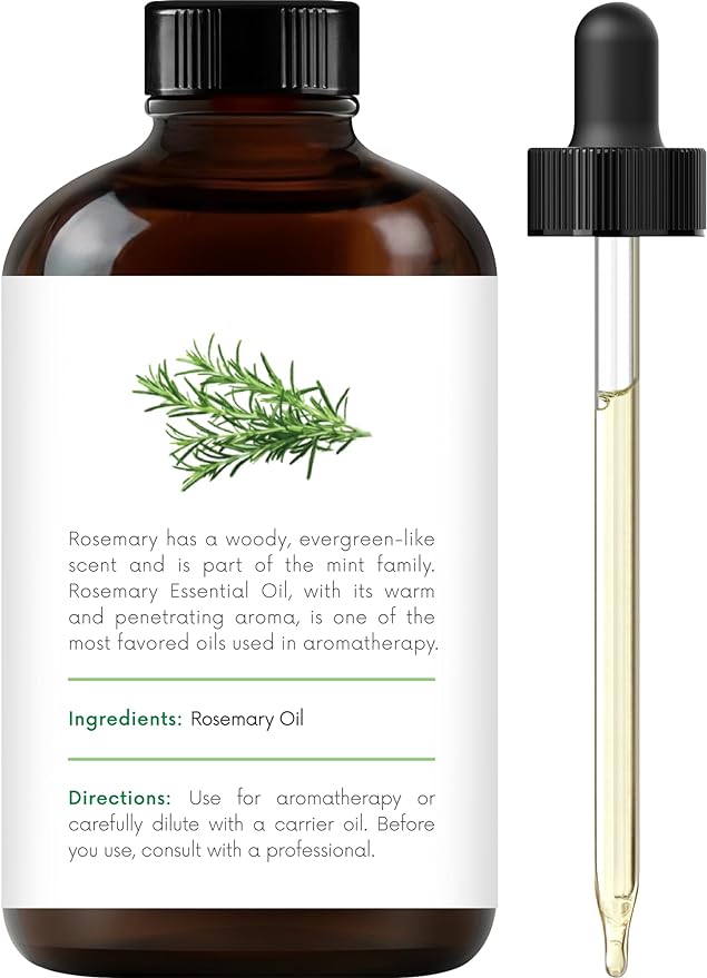 Handcraft Blends Herbal Focus Set: Peppermint and Rosemary Essential Oils – (2 x 4 Fl Oz) – 100% Pure & Natural – for Diffuser, Aromatherapy, and DIY Projects