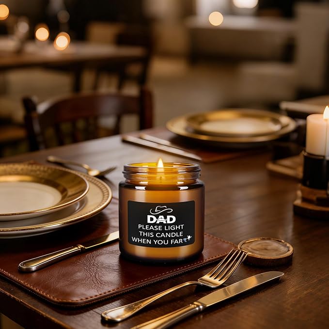 12-Pack Amber Jar Father's Day,Scented Candles, Gift for Dad 3.5oz, Natural Soy Wax and Premium Essential Oils. Ideal for Study Home & Office Aromatherapy.