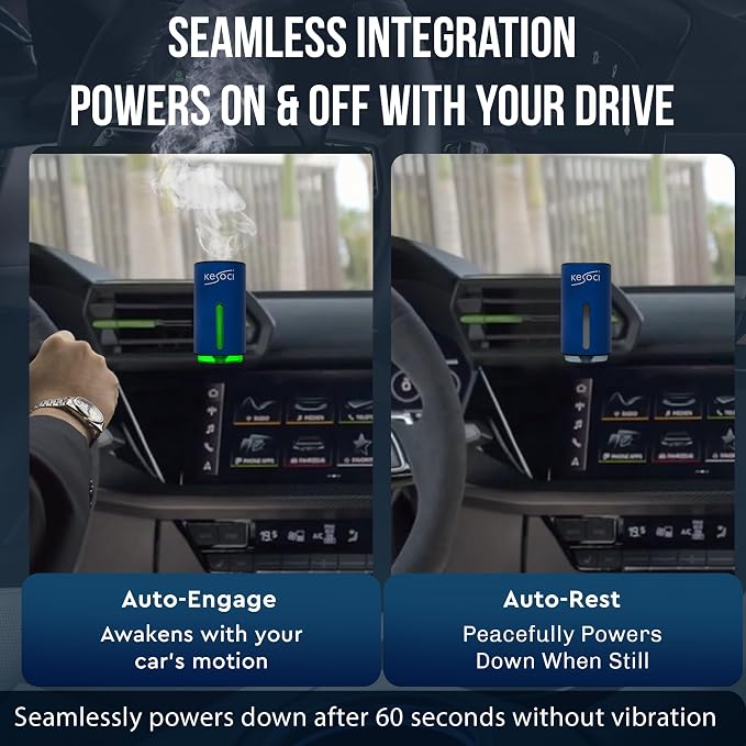 Smart Car Air Freshener: Revolutionary Smart Car Diffuser Vent Clip with 3 Exclusive 10 ml Fragrances (Blue (Fresh Essence Collection))