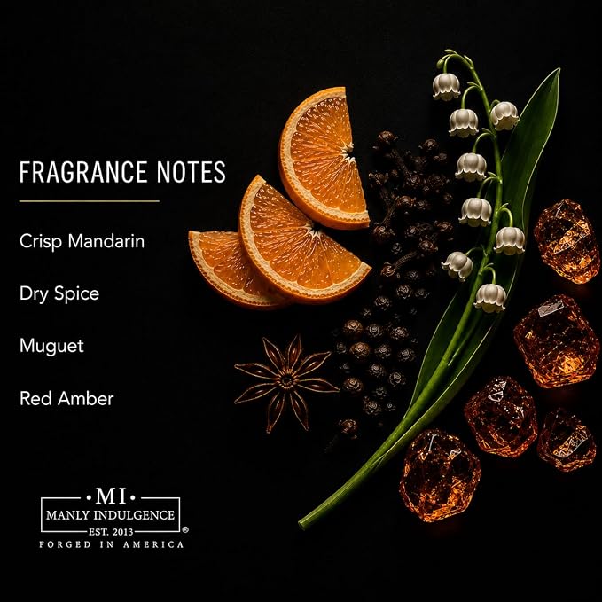 Manly Indulgence Dark Mode Scented Candle, 2 Wick, 13 oz, Premium Soy Blend Wax, Candles for Home Scented - Made in The USA