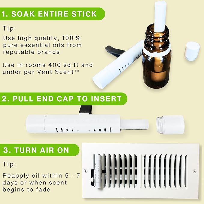 Whole Home Air Freshener | Custom Scent of Your Choosing | Passive Essential Oil Diffuser | Easier Placement Than HVAC Furnace Filter or AC | Adjustable House Freshener & Fragrance System