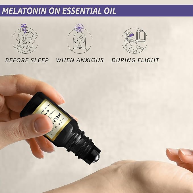 Melatonin Deep Sleep Essential Oil Roll On Calming Aromatherapy Stick Lavender Bergamot Frankincense Chamomile Relaxation Anti Stress Gifts Women Men