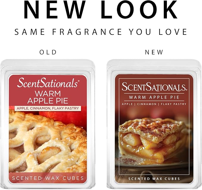 ScentSationals Warm Apple Pie Scented Wax Melts - Apples, Cinnamon, & Flaky Pastry, 10oz (24 Cubes)